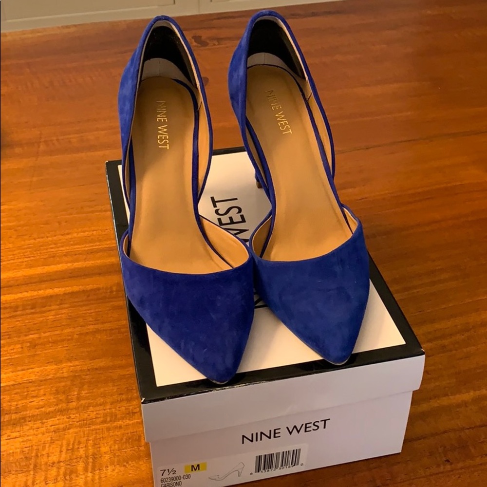 Nine West Blue Suede Pumps size 7.5